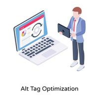 Get hold of this editable isometric icon of Alt optimization vector