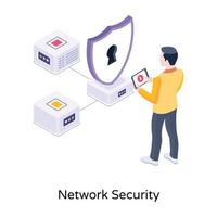Download isometric icon of network security