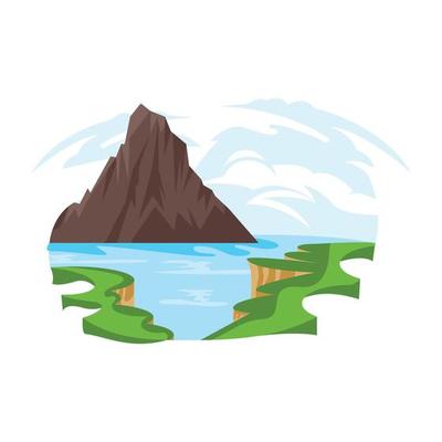 Download this flat design of riverside landscape