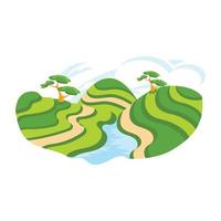 Download this flat design of riverside landscape vector