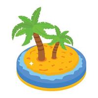 A well-designed isometric icon of tropical land vector