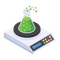 A handy isometric icon of lab scale vector