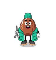 Illustration of date fruit mascot as a surgeon vector