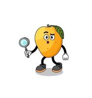 Mascot of mango fruit searching vector