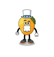 Illustration of mango fruit cartoon with i want you gesture vector