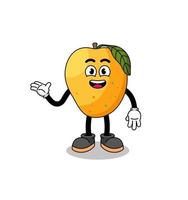 mango fruit cartoon with welcome pose vector