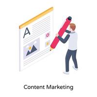 A well-designed isometric icon of content marketing vector