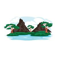 Nature landscape flat vector design, illustration style