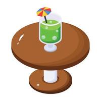 Icon of summer drink designed in isometric style vector