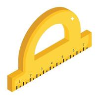 Trendy isometric icon of protractor with scalability vector