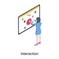 Digital network, an isometric icon of interaction vector