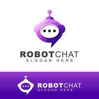 robot or bot chat logo. modern conversation automatic technology logo design vector
