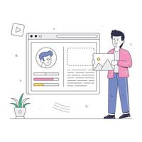 A well-designed flat illustration of edit profile vector