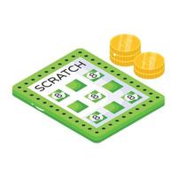 A customizable isometric icon of scratch game vector