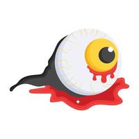 Scary Halloween dead eye, isometric vector design