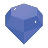 A captivating isometric icon of diamond vector