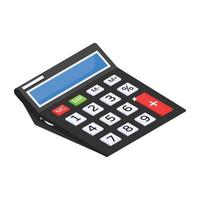 Get your hands on calculator isometric icon vector