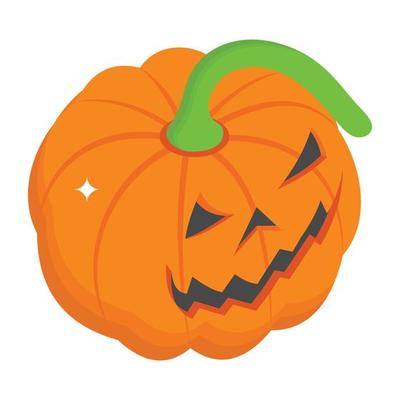 Halloween pumpkin in isometric design, editable vector