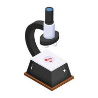 Lab research, isometric icon vector of microscope