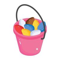 An editable isometric icon of decorative egg vector