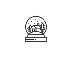 snowball line icon vector