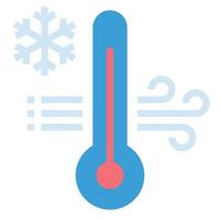 ilustración de vector de icono plano de temperatura fría