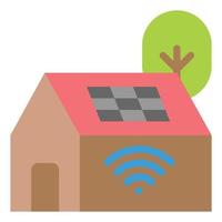 ilustración de vector de icono plano de casa inteligente