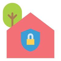 ilustración de vector de icono plano de seguridad en el hogar