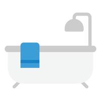 Ilustración de vector de icono plano de baño