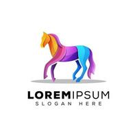 colorful sprint horse logo, run horse logo template vector