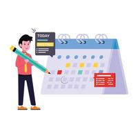 A handy flat illustration of project schedule vector