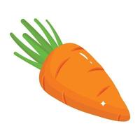 A scalable isometric icon of carrot vector