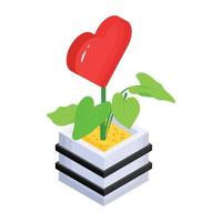 A high quality isometric icon of love plant vector