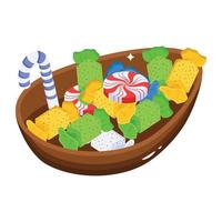 Easter sweets isometric icon with scalability vector