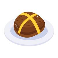 icono isométrico de dulces de pascua con escalabilidad vector