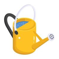 An isometric icon of watering can is up for premium use vector