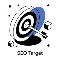 un icono de diseño isométrico de destino seo vector