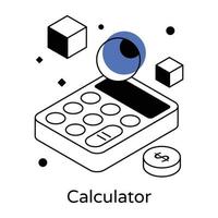 Isometric icon of a calculator vector