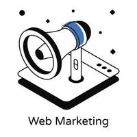 An icon of web marketing in an editable design