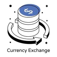 An icon of currency exchange isometric design vector