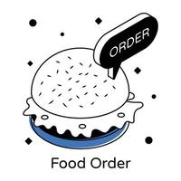 Food order isometric vector, burger vector
