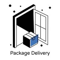 Trendy isometric icon of package delivery vector