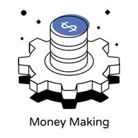 Isometric icon of money making vector