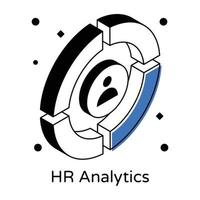 Trendy isometric icon of hr analytics vector