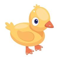 A captivating icon of chick in isometric design vector