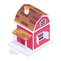 A captivating isometric icon of barn vector