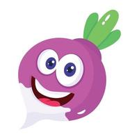 A cute isometric icon of turnip, root vegetable vector