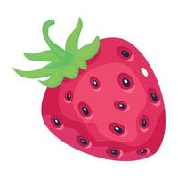 Healthy and organic food, an isometric icon of strawberry vector