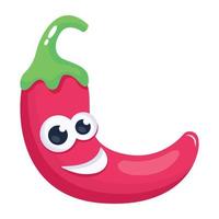 Spicy food ingredient, an isometric icon of red chili vector