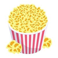 Get hold of this isometric icon of popcorn vector